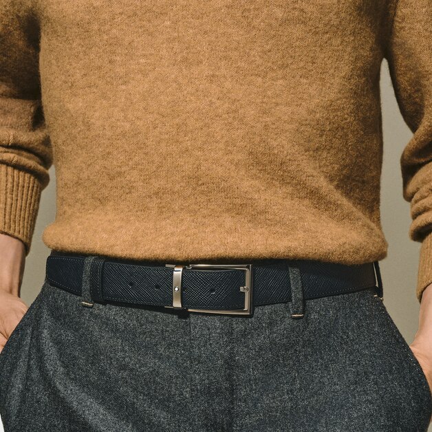 Rectangular 35&nbsp;mm Reversible Belt in Sartorial Leather - 2