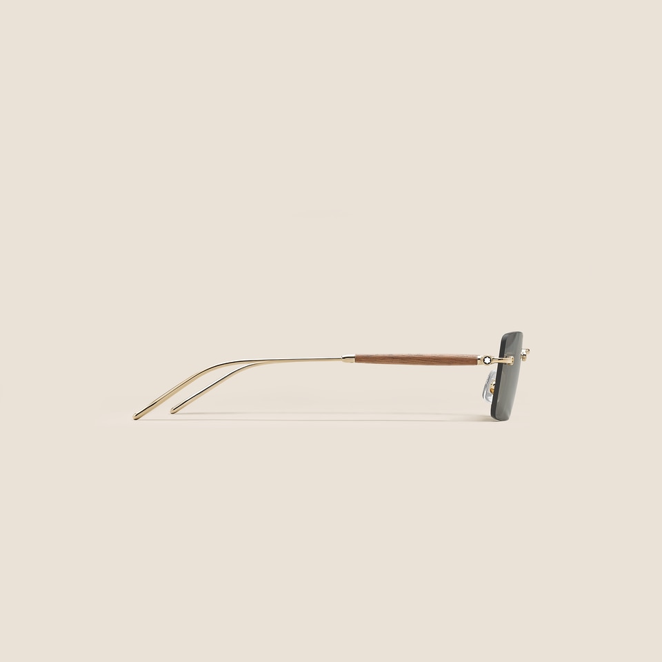 Quadratische Sonnenbrille mit goldfarbener Metallfassung  - 2