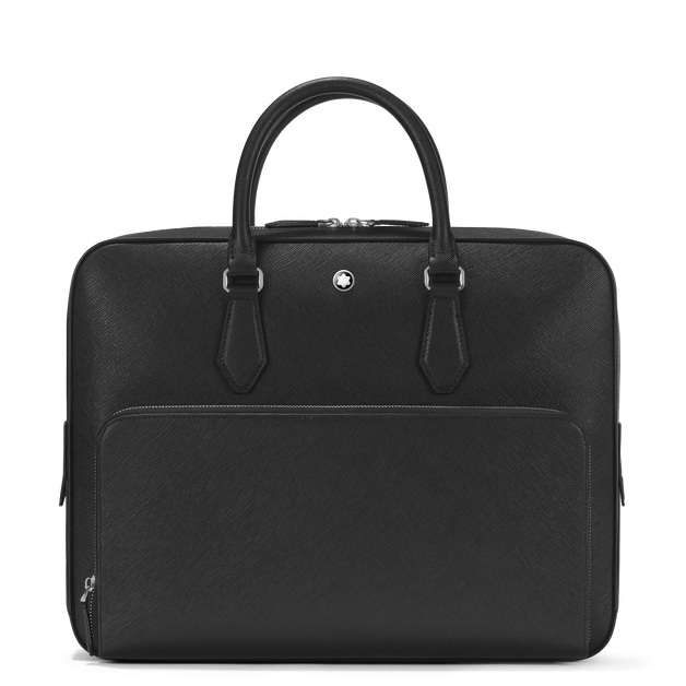 Medium Briefcase with Pocket in Sartorial Leather - 1