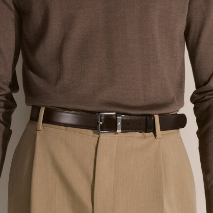 Rectangular 30 mm Reversible Belt in Leather