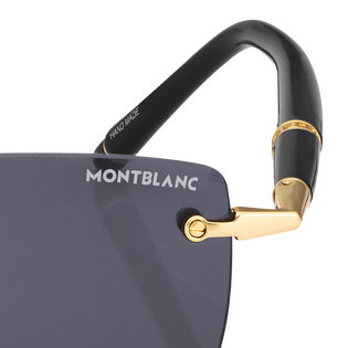 Rectangular Sunglasses with Gold-Coloured Metal Frame