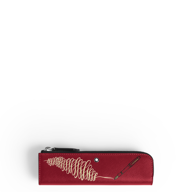 1-Pen Pouch with Zip Year of the Horse in Sartorial Leather - 1
