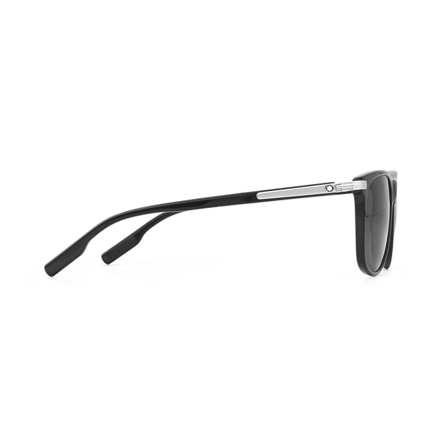 Occhiali da Sole Rettangolari con Montatura in Acetato Nero - 2