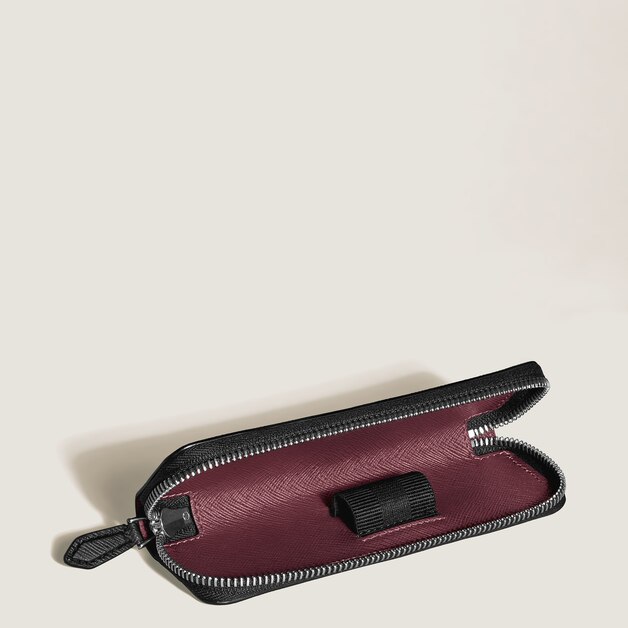 1-Pen Pouch with zip in Sartorial Leather - 4
