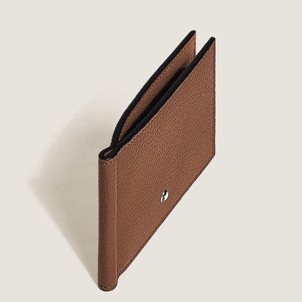 Wallet 6cc with Money Clip in Grain Leather