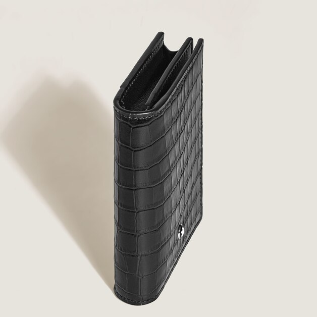 Card Holder 4cc in Croco-Embossed Leather - 4