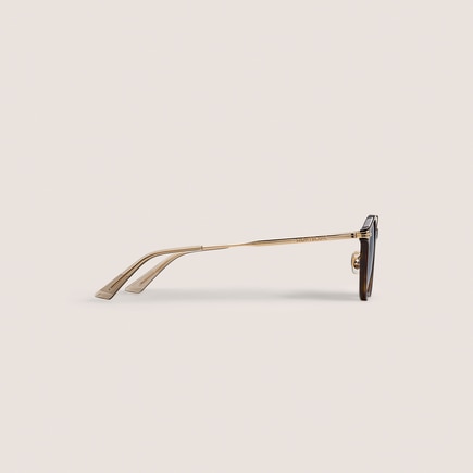 Round Sunglasses with Havana Acetate Frame
