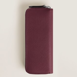 2-Pen Pouch with zip in Sartorial Leather
