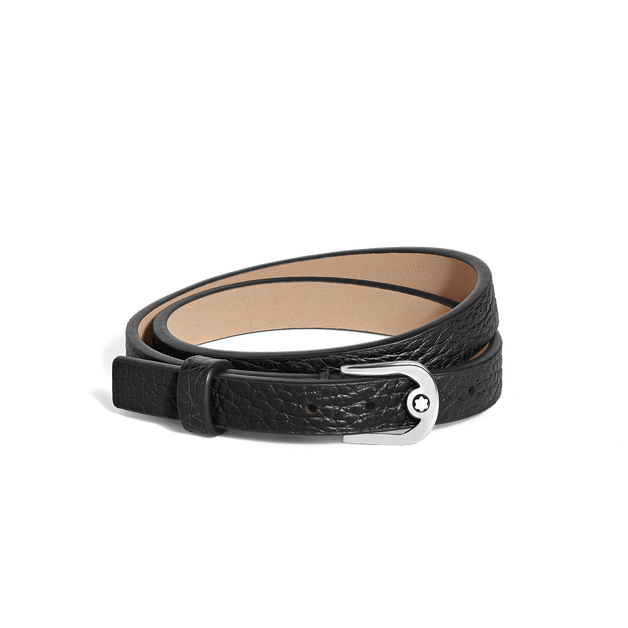 Horseshoe Buckle Adjustable Bracelet in Grain Leather - 1