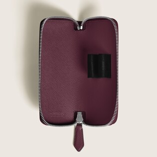 2-Pen Pouch with zip in Sartorial Leather
