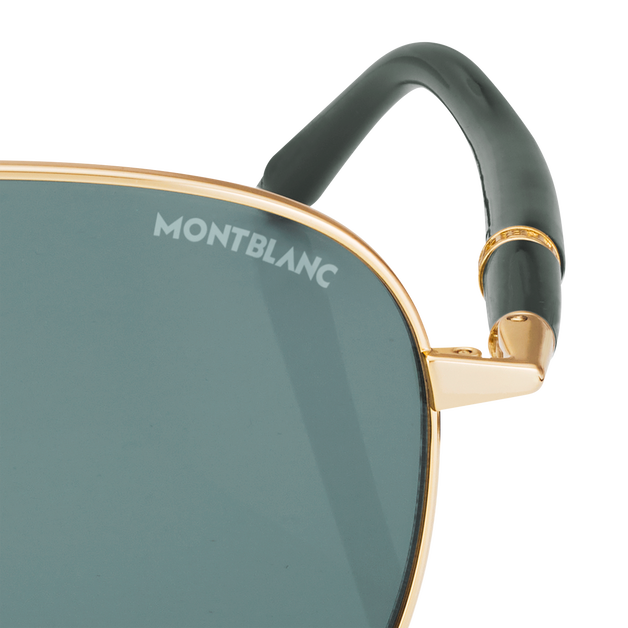 Squared Sunglasses with Gold-Colored Metal Frame - 3