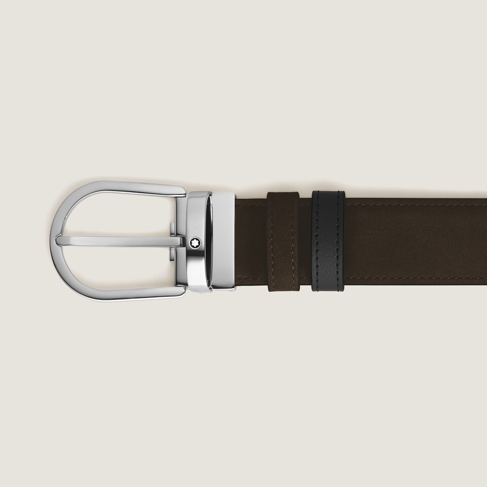 Horseshoe 35 mm Reversible Belt in Suede Leather - 2