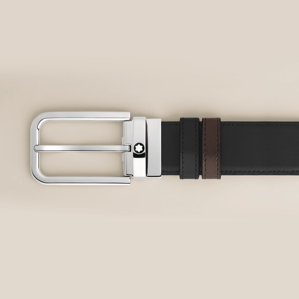 35 mm Reversible Belt in Meisterst&uuml;ck Leather with Rectangular Buckle - 2