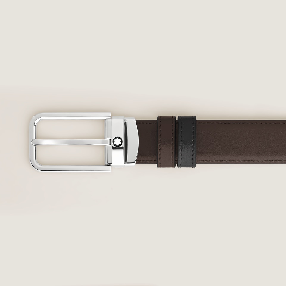 30 mm Reversible Belt in Meisterst&uuml;ck Leather with Rectangular Buckle - 4