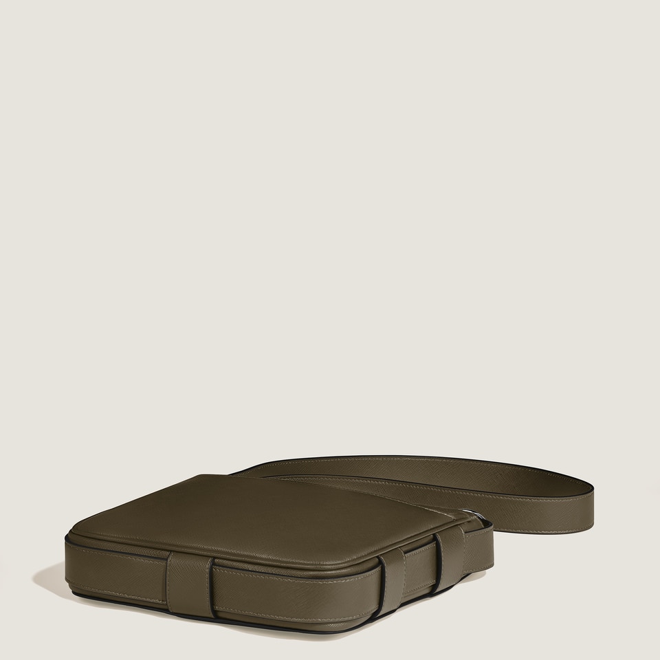 Vertikale Messenger Bag aus Sartorial Leder - 8