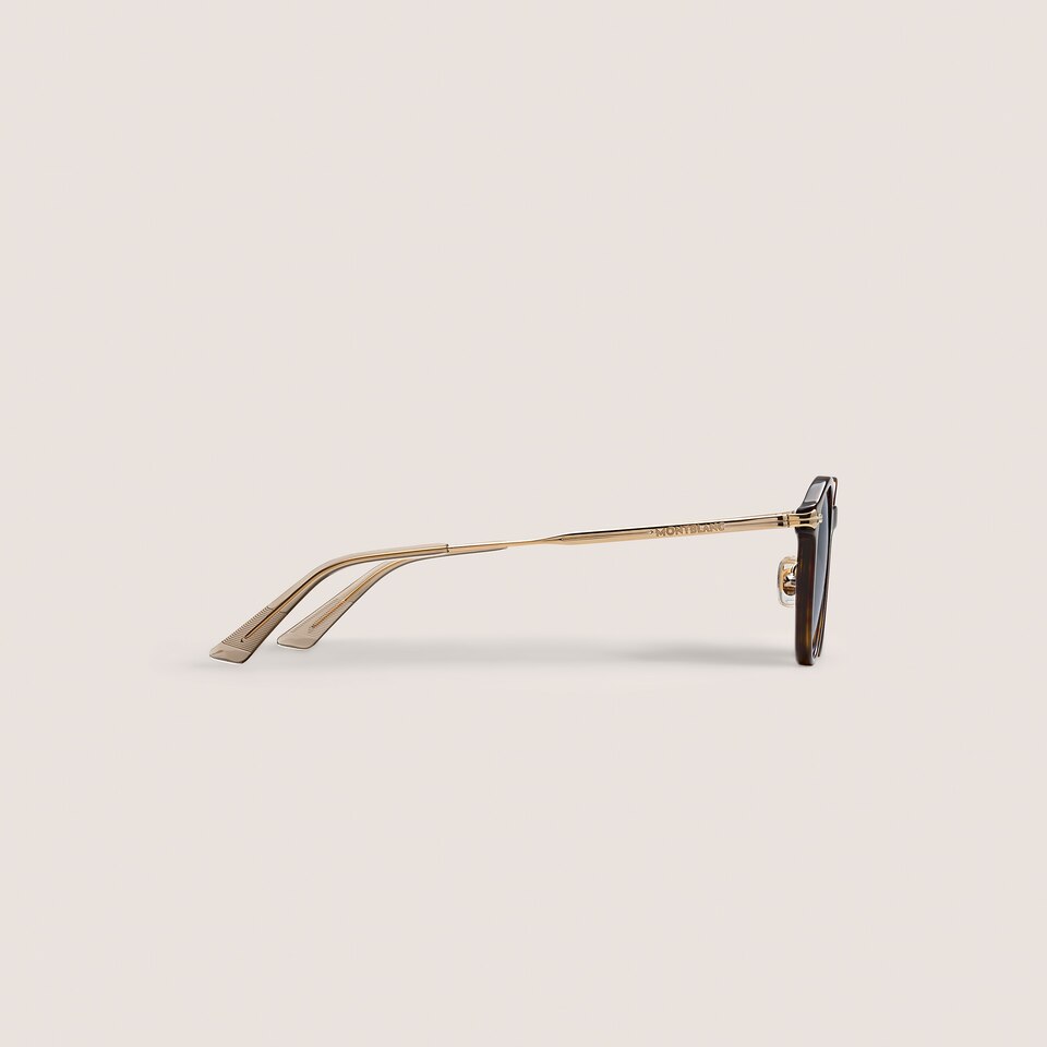 Round Sunglasses with Havana Acetate Frame - 2