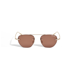 Oval Sunglasses with Gold-Coloured Metal Frame