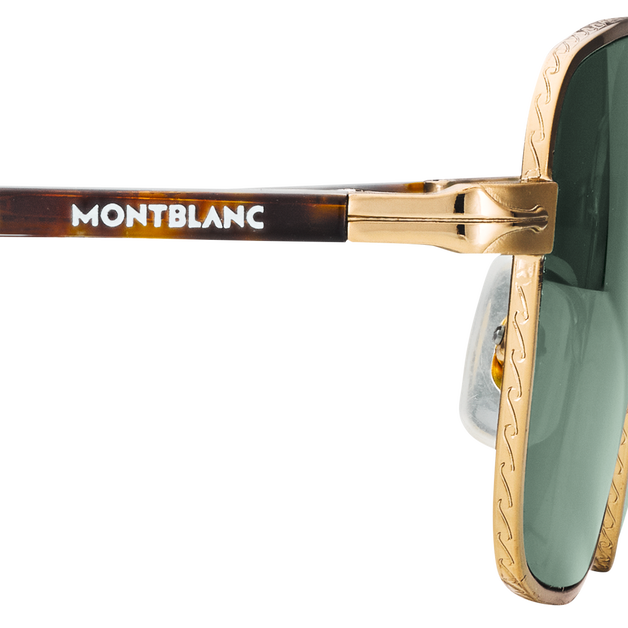 Lunettes de Soleil Rectangulaires avec Monture en Métal Doré - 4