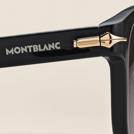 Round Sunglasses with Acetate Black Frame