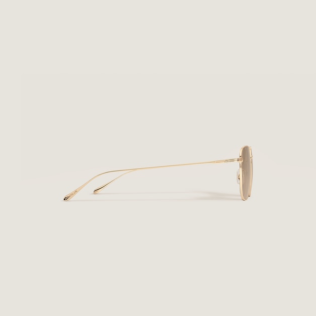 Squared Sunglasses with Gold-Coloured Metal Frame - 3