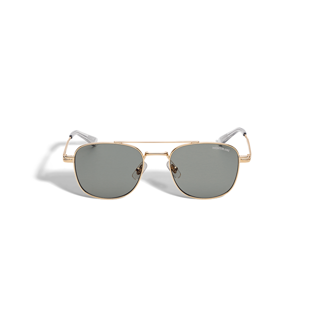 Squared Sunglasses with Gold-Coloured Metal Frame - 1
