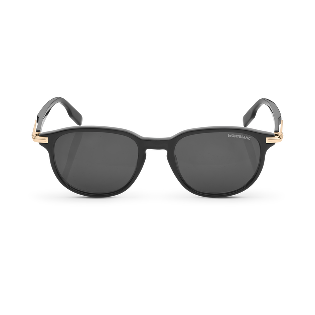 Lunettes de Soleil Carr&eacute;es avec Monture en Ac&eacute;tate Noire - 1