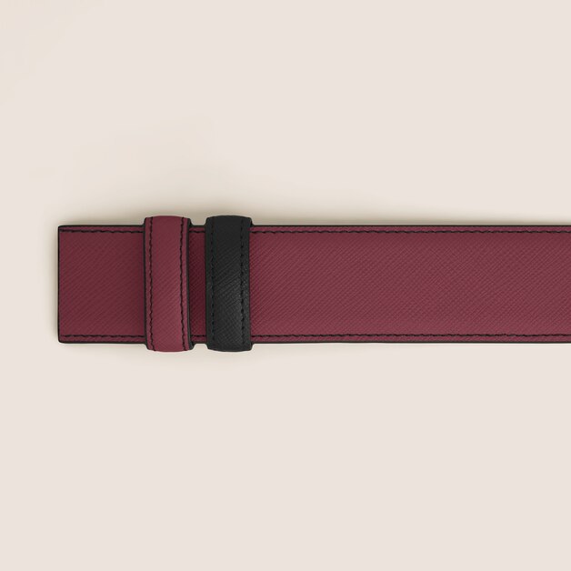 Cinturón reversible de piel negra y color cassis de 35 mm - 3