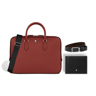 Set with Thin Briefcase, 10cc Wallet & Belt