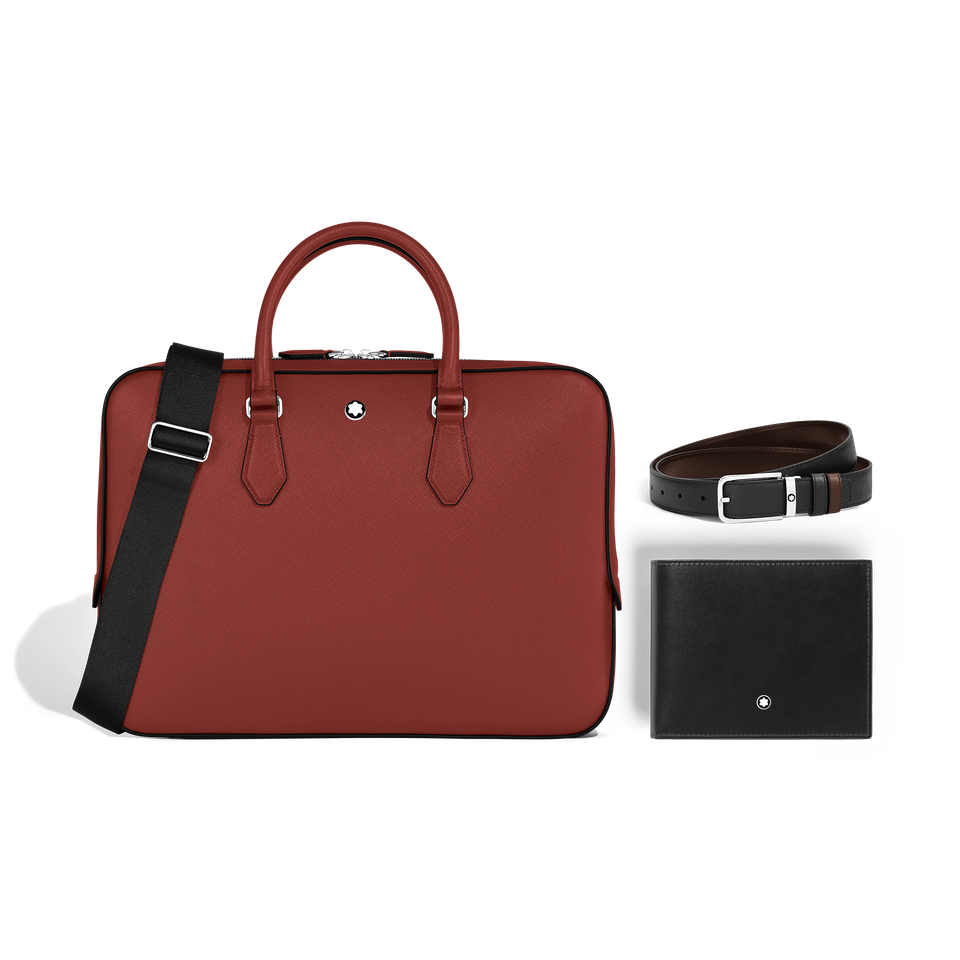Set with Thin Briefcase, 10cc Wallet & Belt - 1