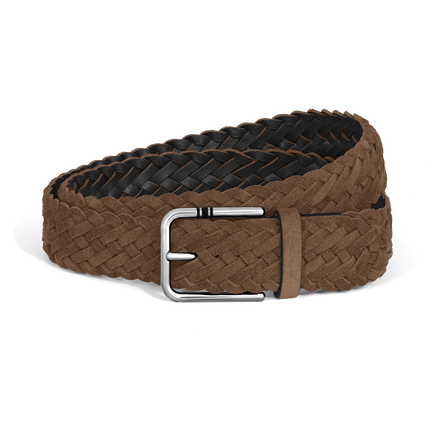 حزام بعرض 35 مم من جلد سويدي مزوّد بمشبك مايسترشتوك مربع الشكل بحجم كبير