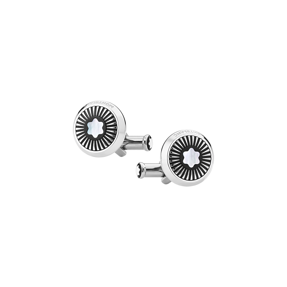 Cufflinks with Mother-of-Pearl Snowcap Emblem - 1