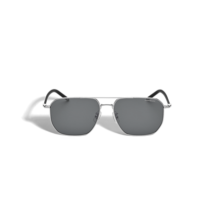 Squared Sunglasses with Silver-Coloured Metal Frame