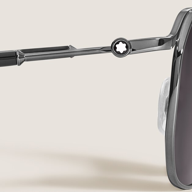 Squared Sunglasses with Grey Metal Frame - 2