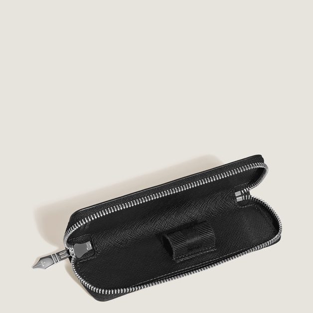 1-Pen Pouch with zip in Sartorial Leather - 6