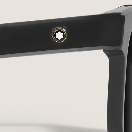 Gafas de sol rectangulares con montura de acetato negro