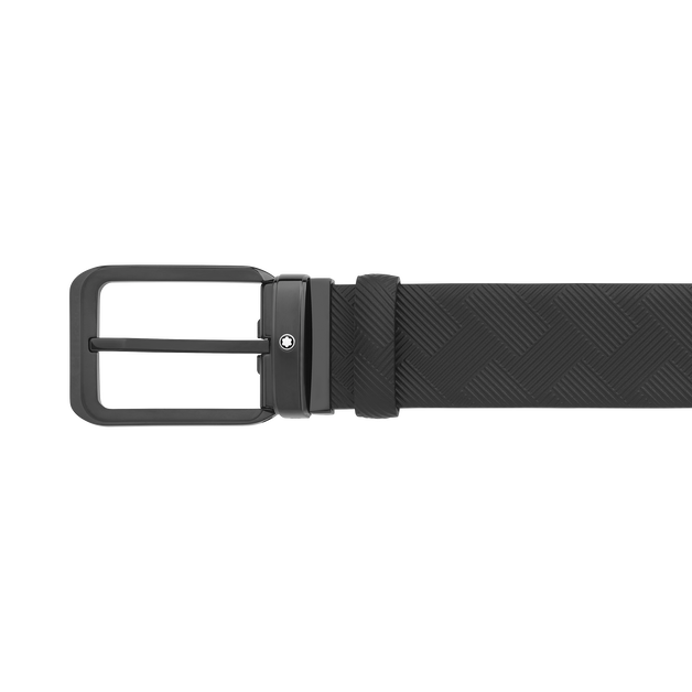 Black 35 mm reversible leather belt - 3