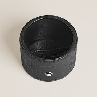 Desk Tray Medium, Croco-Embossed Leather, Black