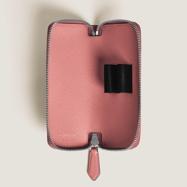 Estuche para 2 Artículos de Escritura con Cremallera de Piel Sartorial - 5