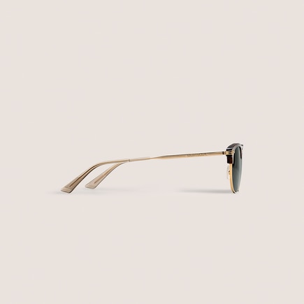 Rectangular Sunglasses with Gold-Coloured Metal Frame