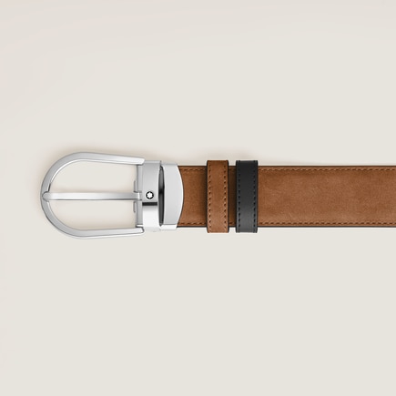 Horseshoe 30 mm Reversible Belt in Suede Leather