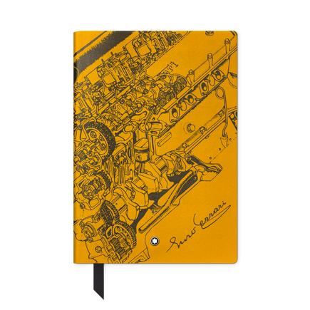 Grandes personalidades Enzo Ferrari  Giallo Modena Cuaderno #146 pequeño, con líneas