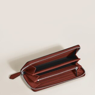 Wallet 12cc with zip in Sartorial Leather