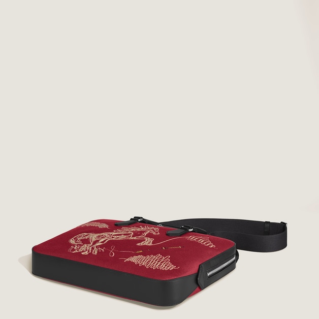 Thin Briefcase Year of the Horse in Embroidered Gabardine - 6
