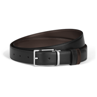 30 mm Reversible Belt in Leather with Rectangular Meisterst&uuml;ck Buckle
