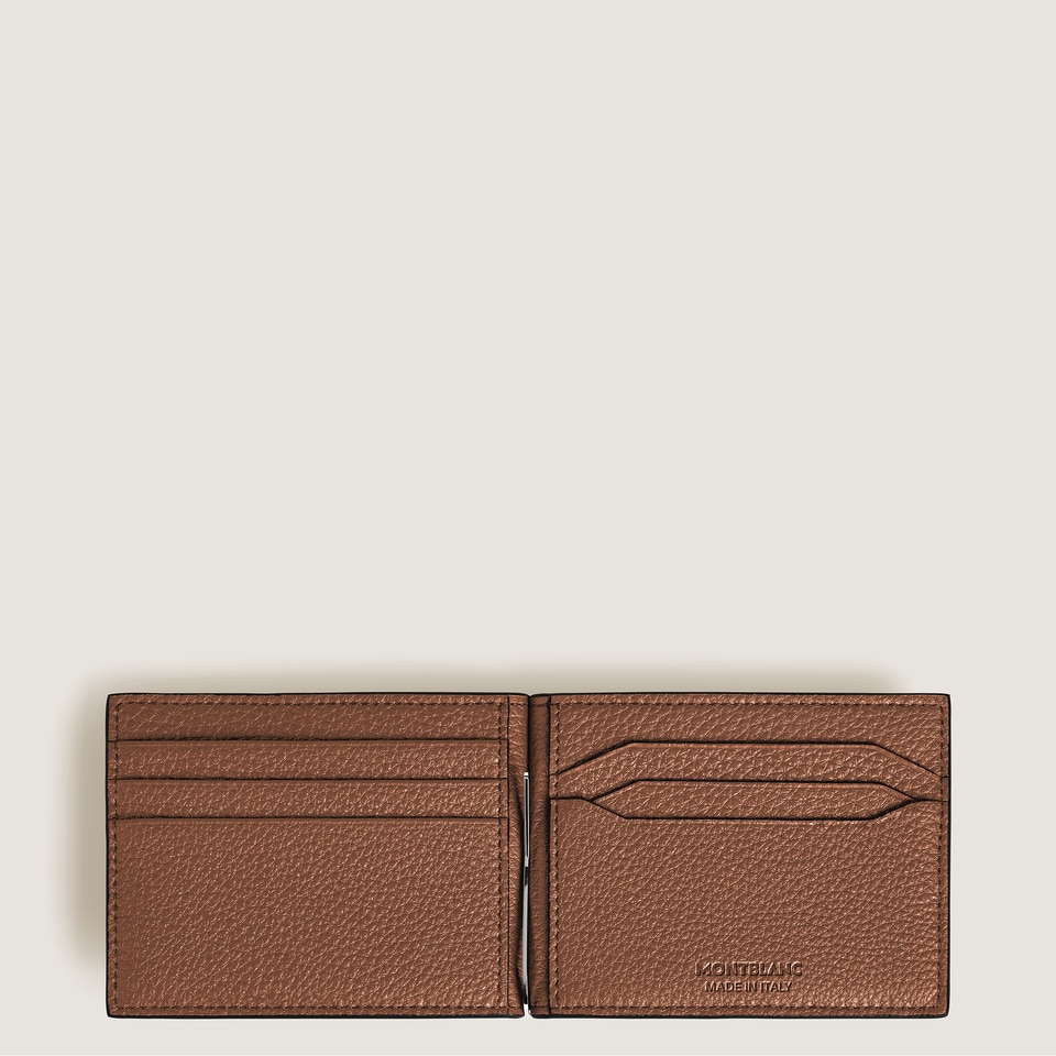 Brieftasche 6 cc mit Geldscheinklammer aus Grain Leder - 5