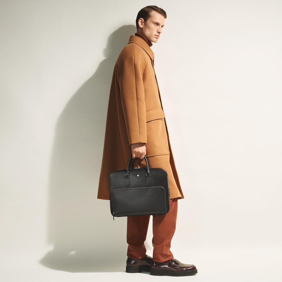 Medium Briefcase with Pocket in Sartorial Leather - 2