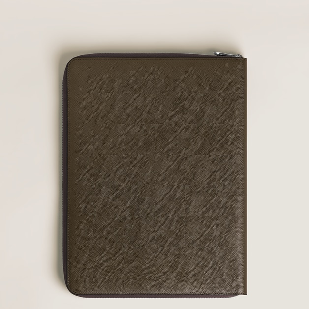 Medium Notebook Holder with zip in Sartorial Leather - 4