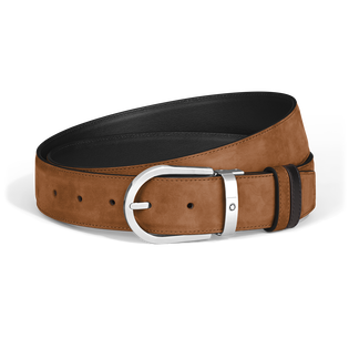Horseshoe 35 mm Reversible Belt in Suede Leather