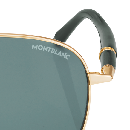 Squared Sunglasses with Gold-Coloured Metal Frame