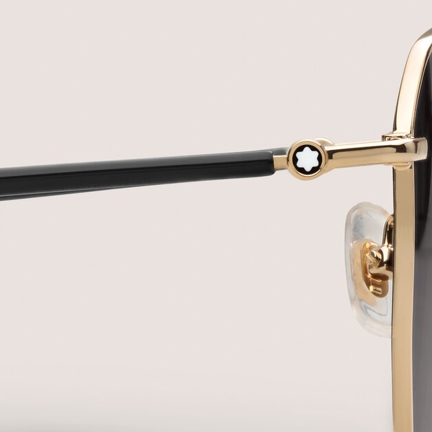 Squared Sunglasses with Gold-Coloured Metal Frame - 3